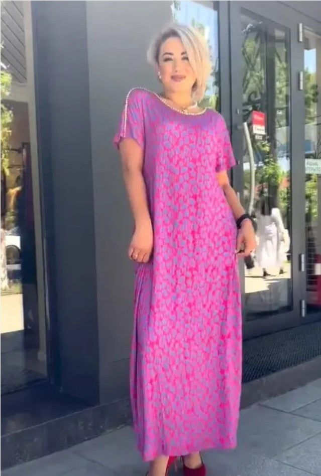 Robe Maxi Imprimée Chic de Printemps Raven avec Poches