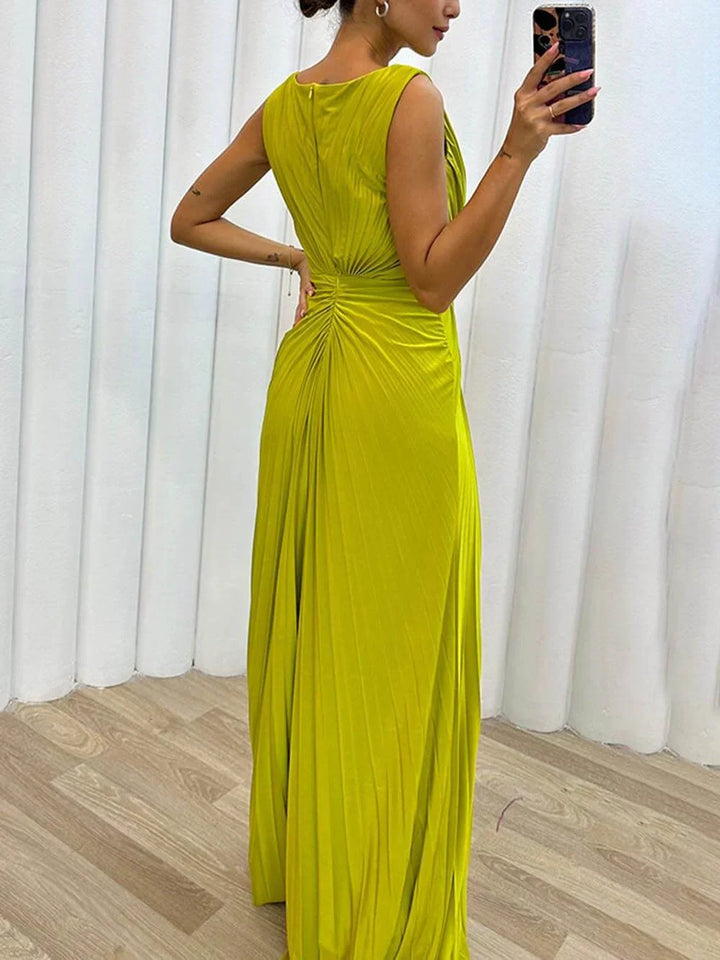 Serena | Plissé Maxi Evening Gown