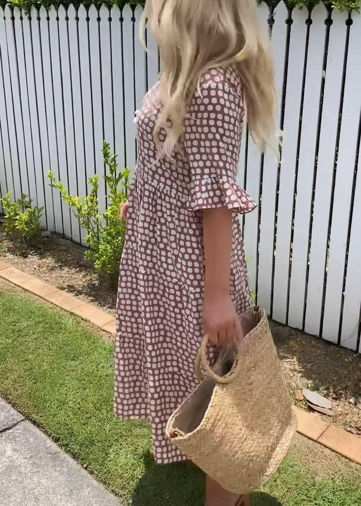 Stella - Robe Midi d'Été à Motifs Pois