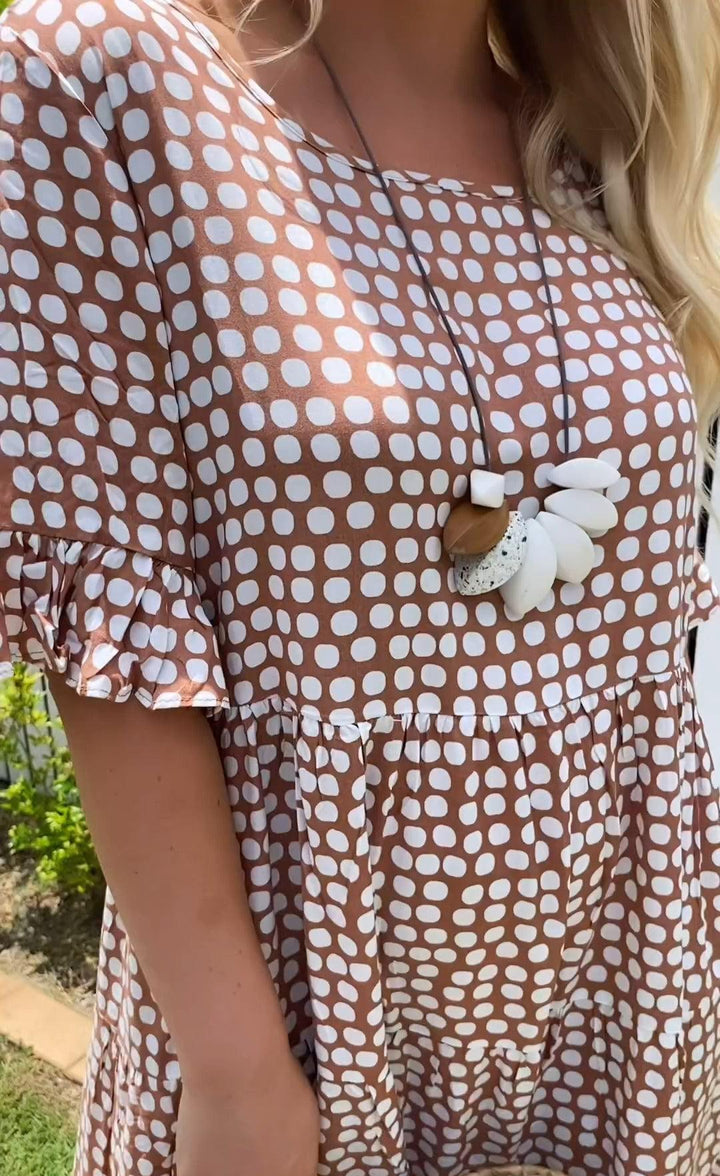 Stella - Robe Midi d'Été à Motifs Pois