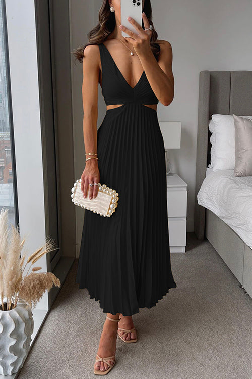 Rhiannon - Long V-Neck High-Waisted Maxi Dress