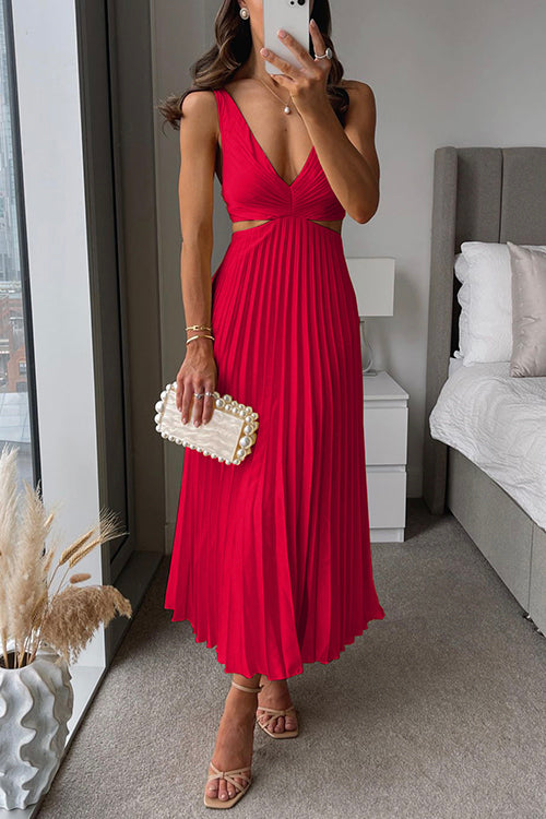 Rhiannon - Long V-Neck High-Waisted Maxi Dress