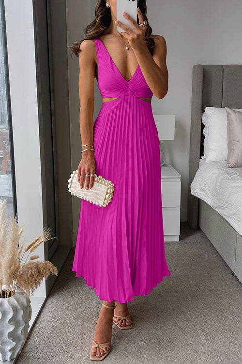 Rhiannon - Long V-Neck High-Waisted Maxi Dress