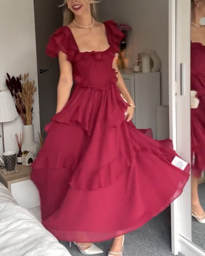 Quinlan - Robe Élégante à Taille Haute avec Détails en Dentelle