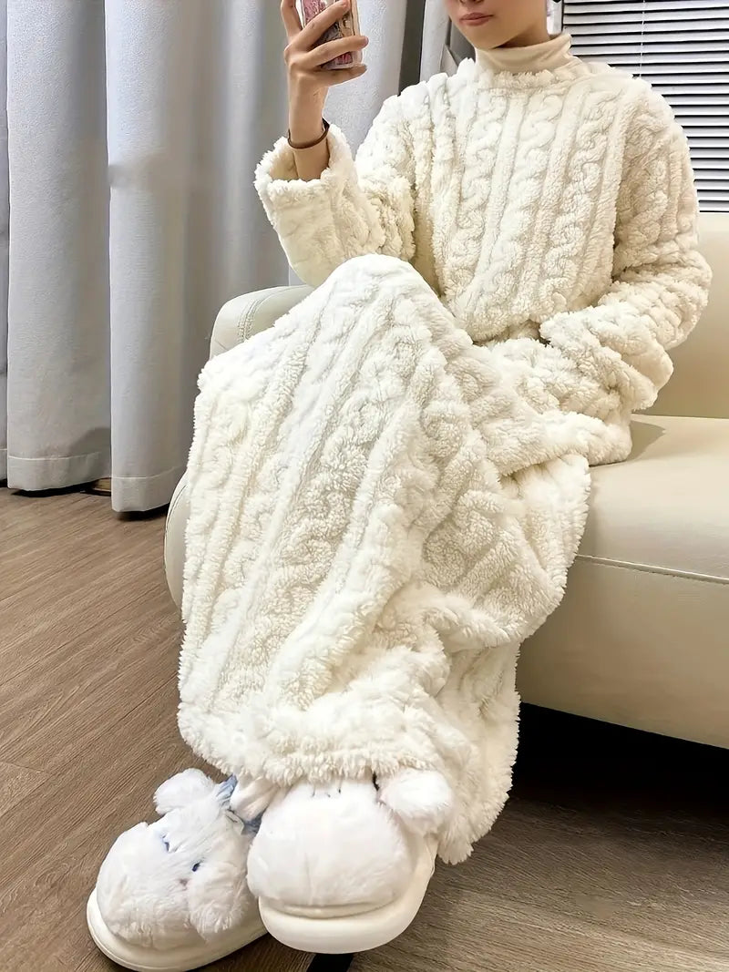 Abigail™ - Douce Robe d'Hiver en Fleece Jacquard