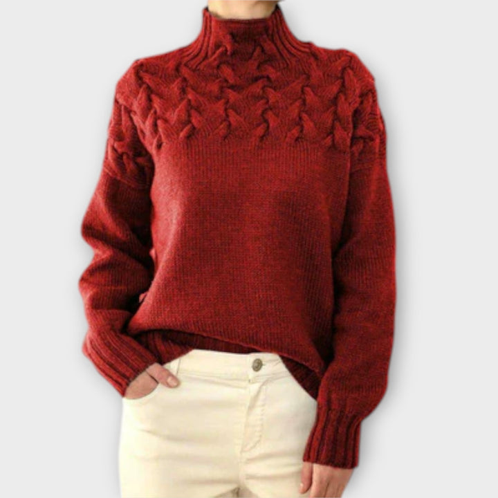 Pull Femme avec Détails en Tricot à Câble
