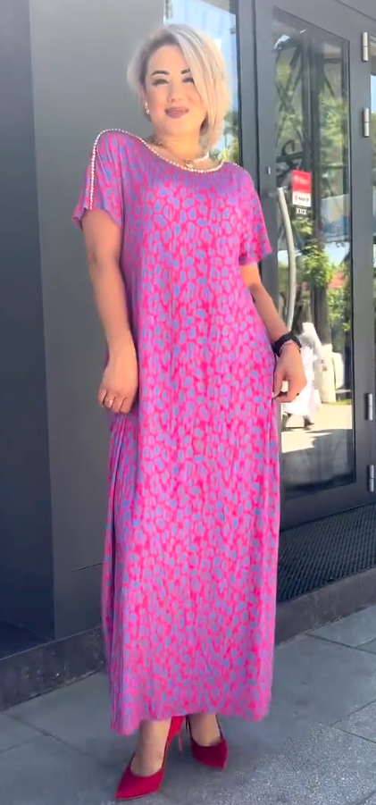 Robe Maxi Imprimée Chic de Printemps Raven avec Poches