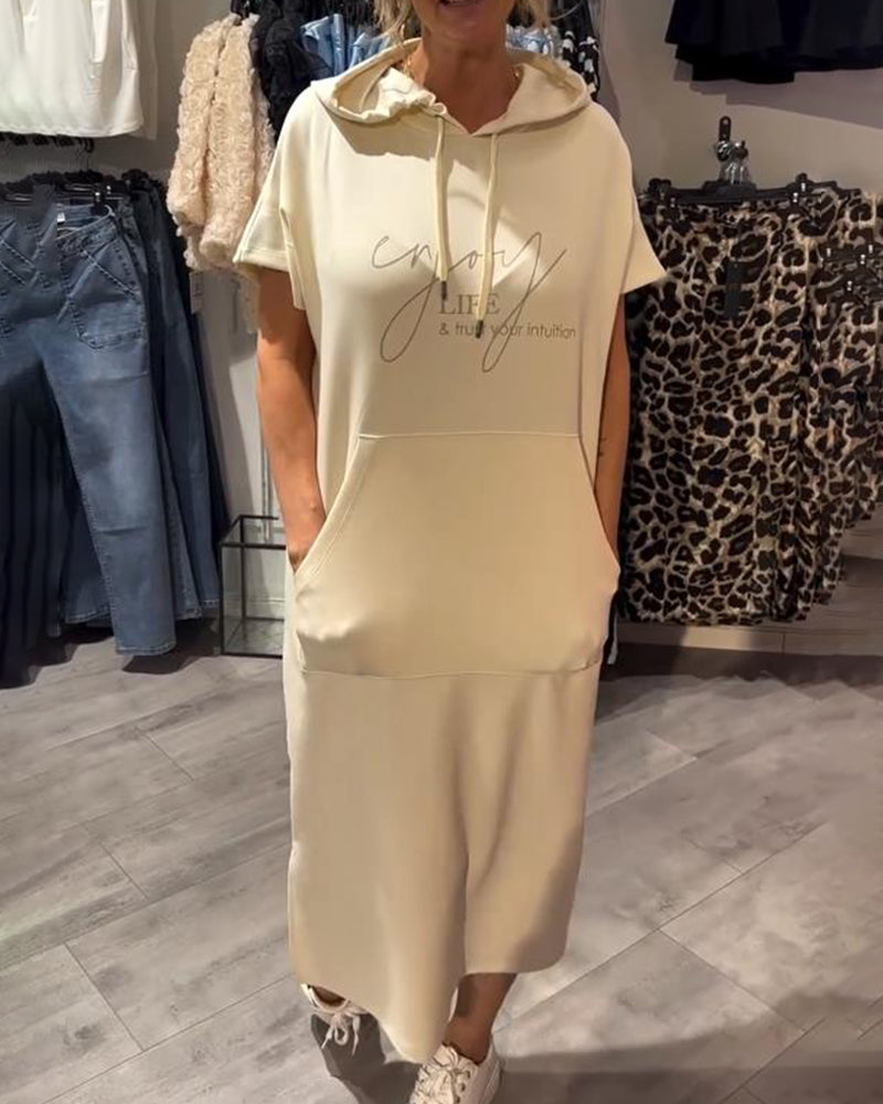 Parker - Sweat à Capuche Décontracté avec Imprimé Lettres