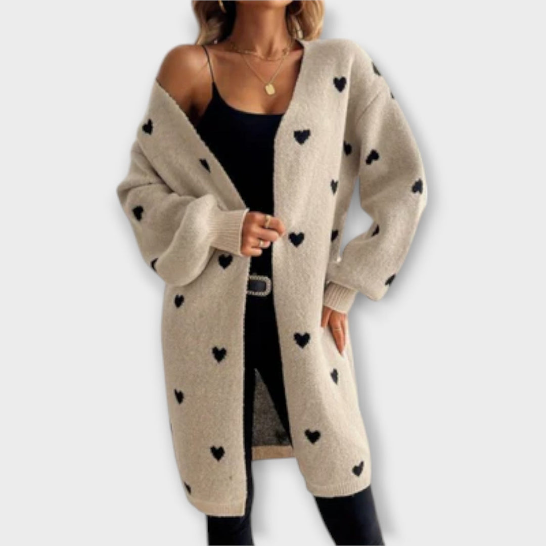 Cardigan avec Motif Cœur