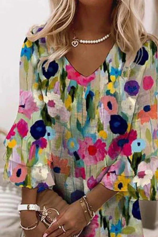 Tabitha - Mini Robe à Motif Floral Romantique