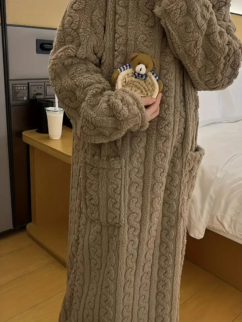 Abigail™ - Douce Robe d'Hiver en Fleece Jacquard