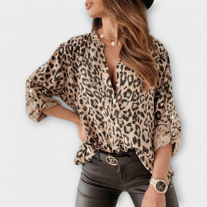 Blouse Tendance avec Imprimé Léopard