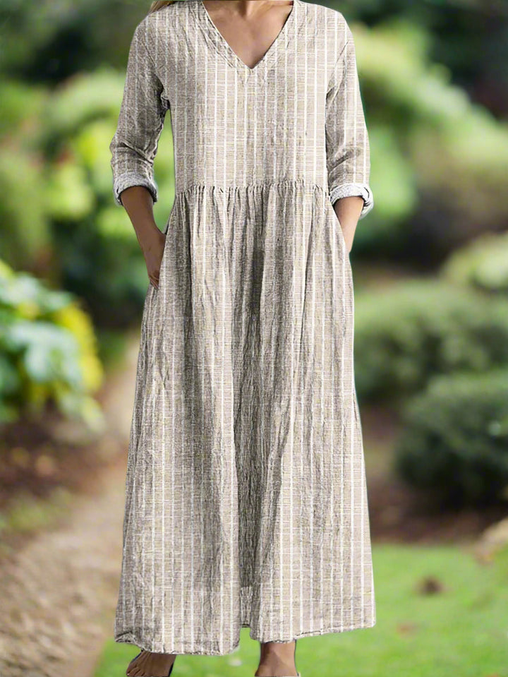 Dabria - Robe Rayée Décontractée Classique
