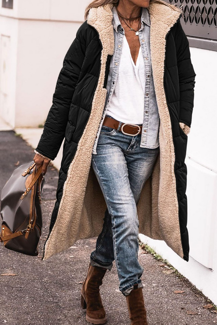 Johna – Luxe Réversible en Sherpa Manteau