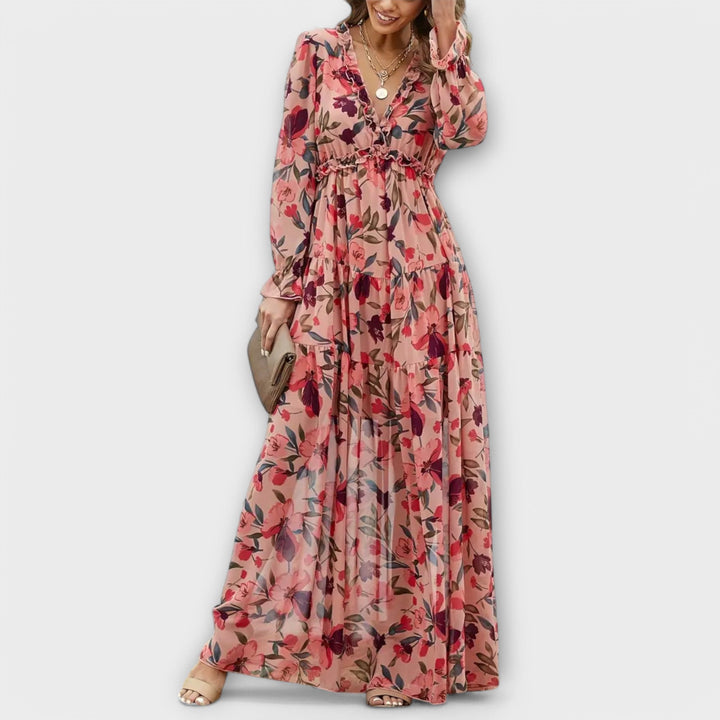 Juno - Élégante Robe Maxi à Motif Floral