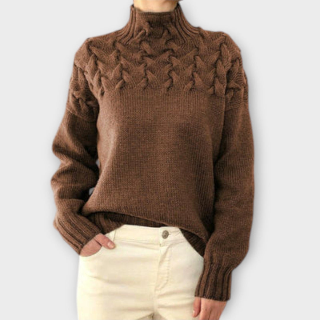 Pull Femme avec Détails en Tricot à Câble