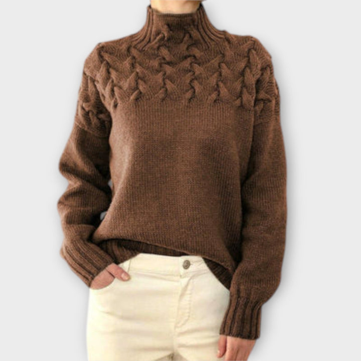 Pull Femme avec Détails en Tricot à Câble