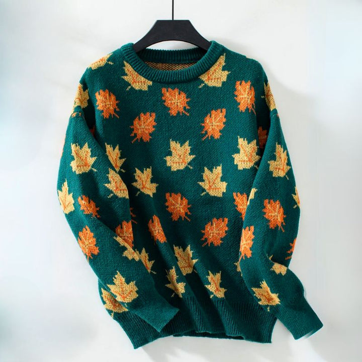 Sophia™ - Comfortable Leaf Print Pull-Over