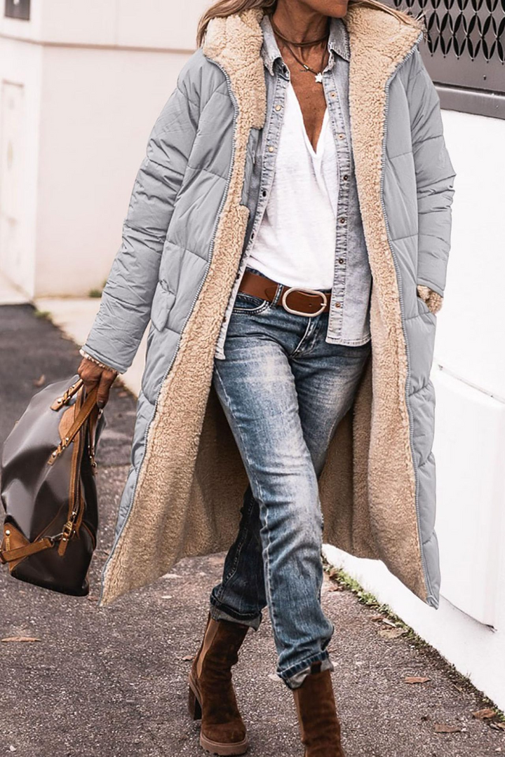 Johna – Luxe Réversible en Sherpa Manteau