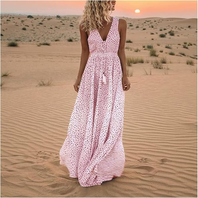 Ismena - Robe Maxi Bohème à Pois