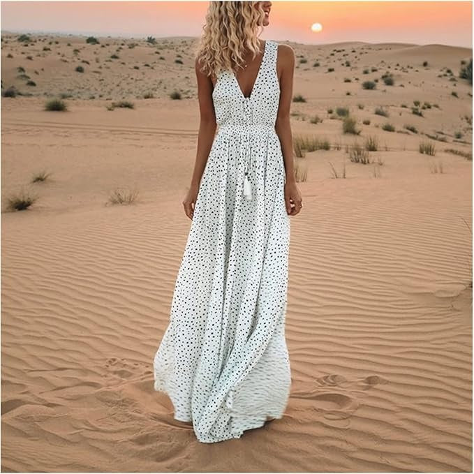 Ismena - Robe Maxi Bohème à Pois