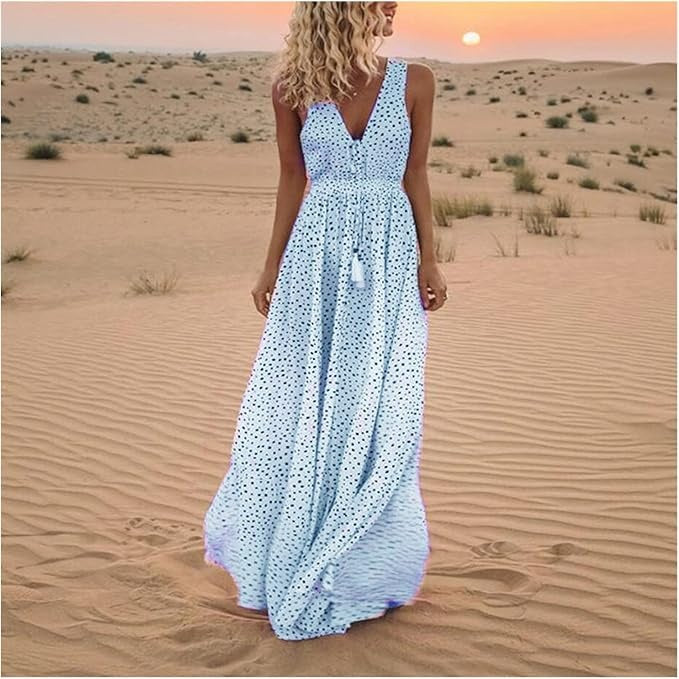 Ismena - Robe Maxi Bohème à Pois