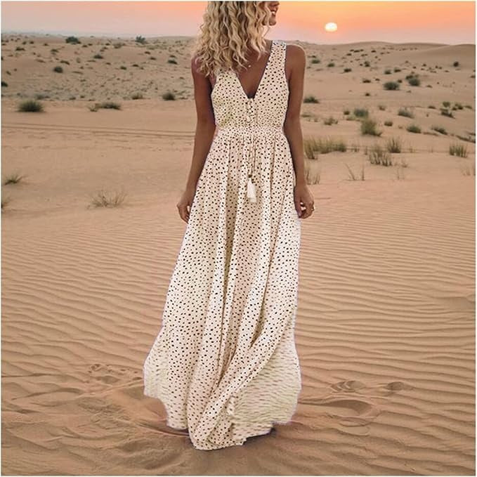 Ismena - Robe Maxi Bohème à Pois
