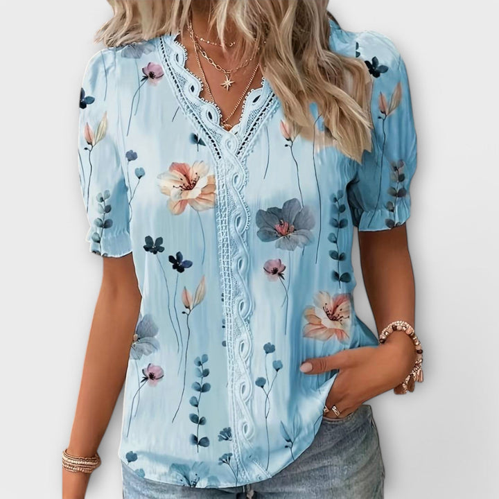 Blouse à la Mode avec Décolleté Pointu
