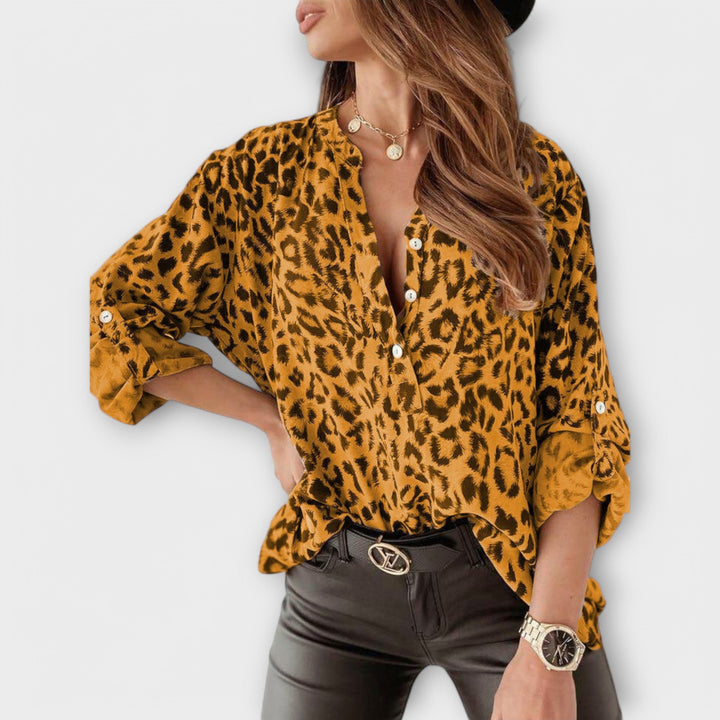 Blouse Tendance avec Imprimé Léopard