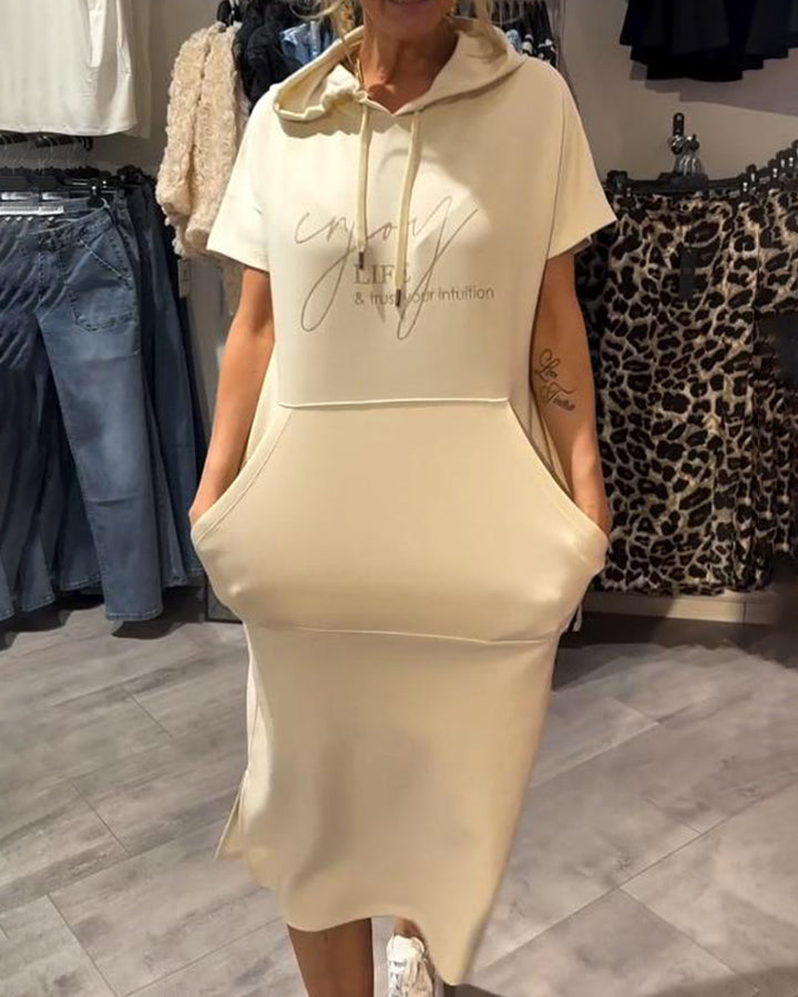 Parker - Sweat à Capuche Décontracté avec Imprimé Lettres