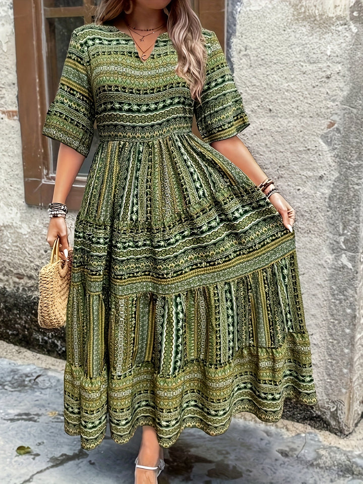 Sylpha - Élégante Robe Bohème à Motif Ethnique