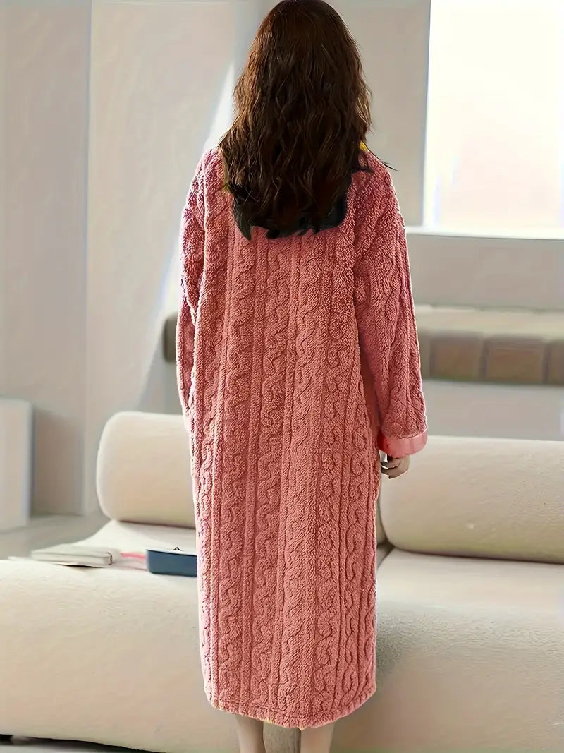Abigail™ - Douce Robe d'Hiver en Fleece Jacquard