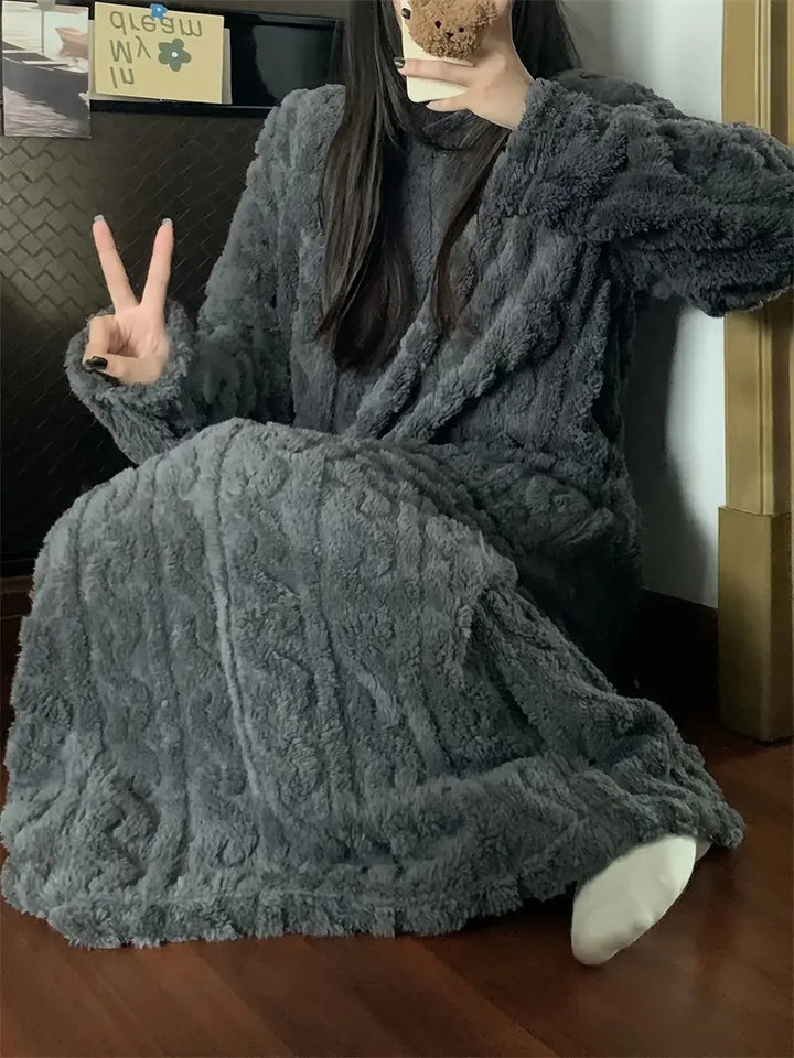 Abigail™ - Douce Robe d'Hiver en Fleece Jacquard