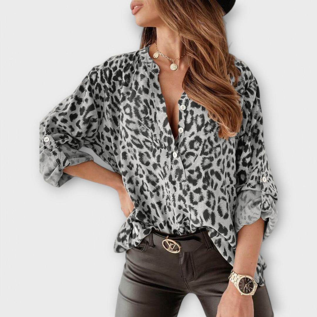 Blouse Tendance avec Imprimé Léopard