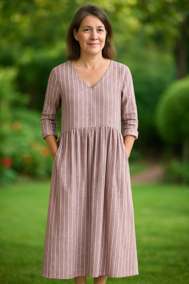 Dabria - Robe Rayée Décontractée Classique