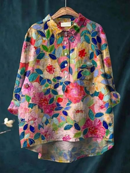 Lila - Élégante Blouse à Motif Floral