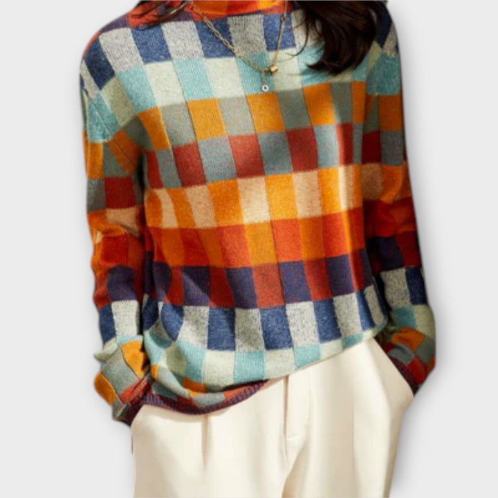 Pull Col Roulé Patchwork