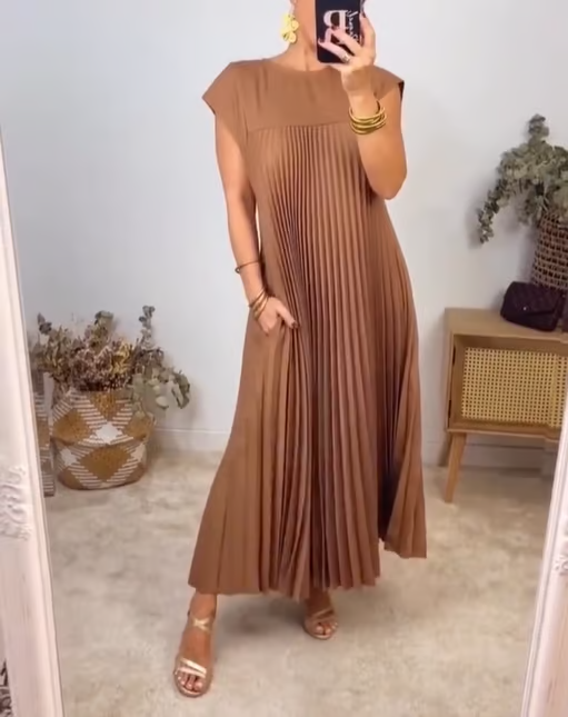 Sorrel - Élégante Robe Maxi Plissée