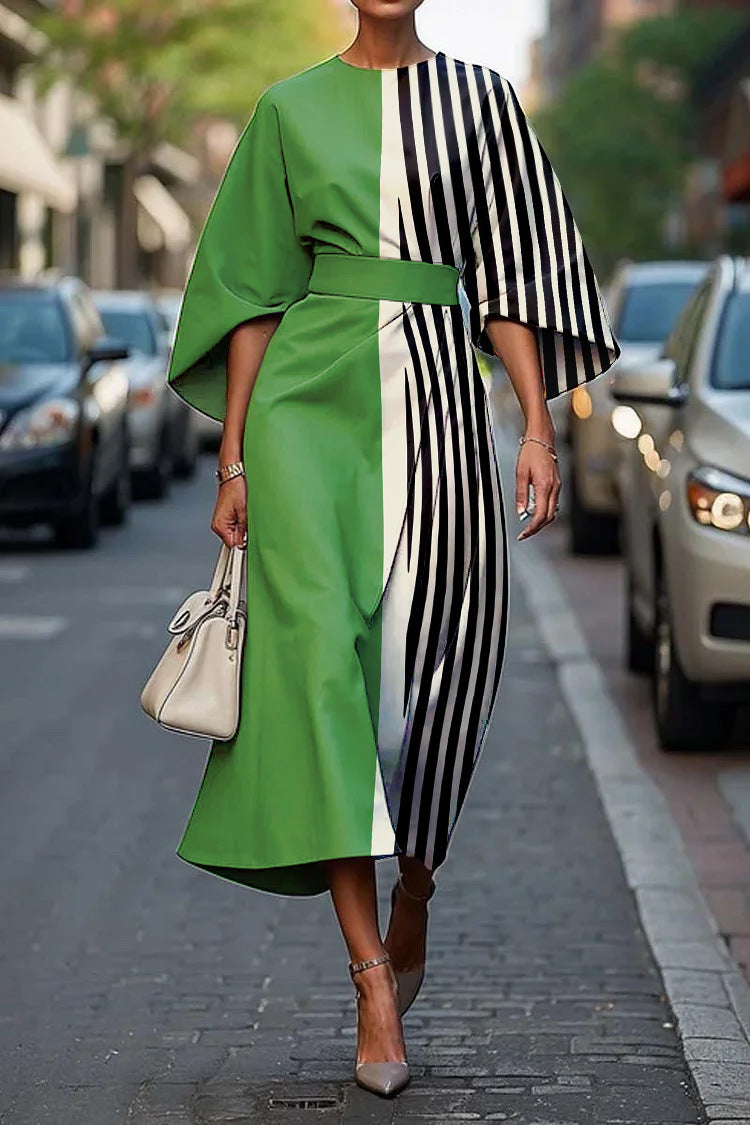 Zoraida - Élégante Robe Longue à Manches Batwing