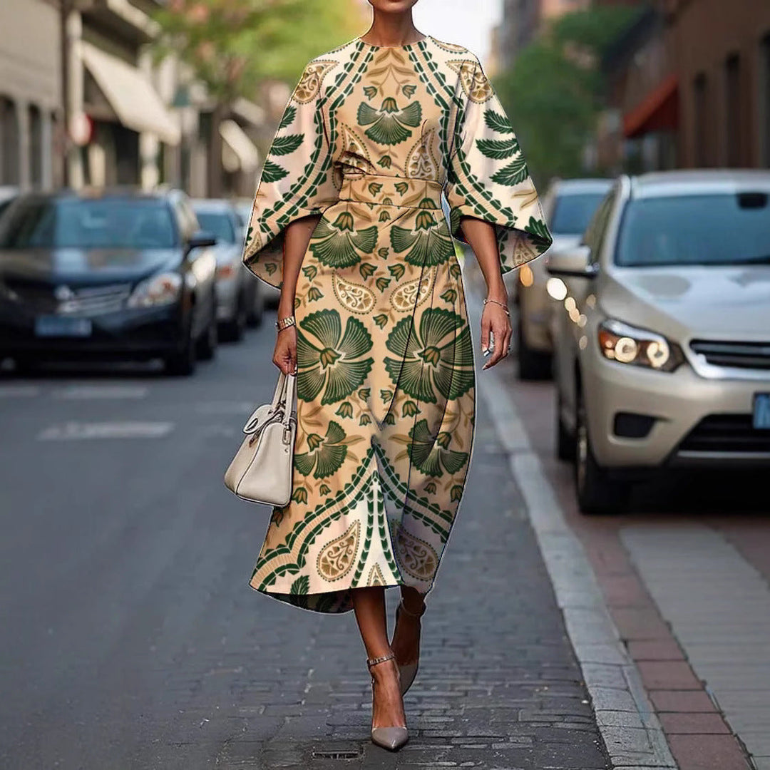 Zoraida - Élégante Robe Longue à Manches Batwing