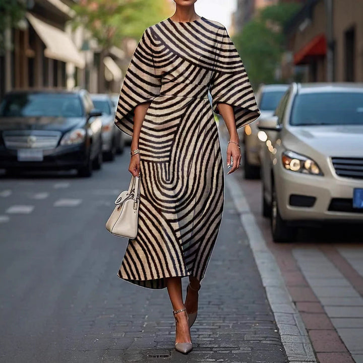 Zoraida - Élégante Robe Longue à Manches Batwing