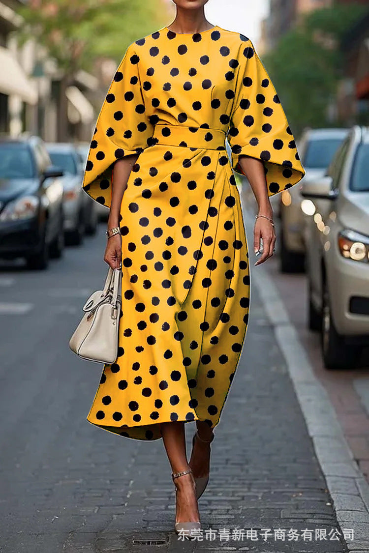 Zoraida - Élégante Robe Longue à Manches Batwing