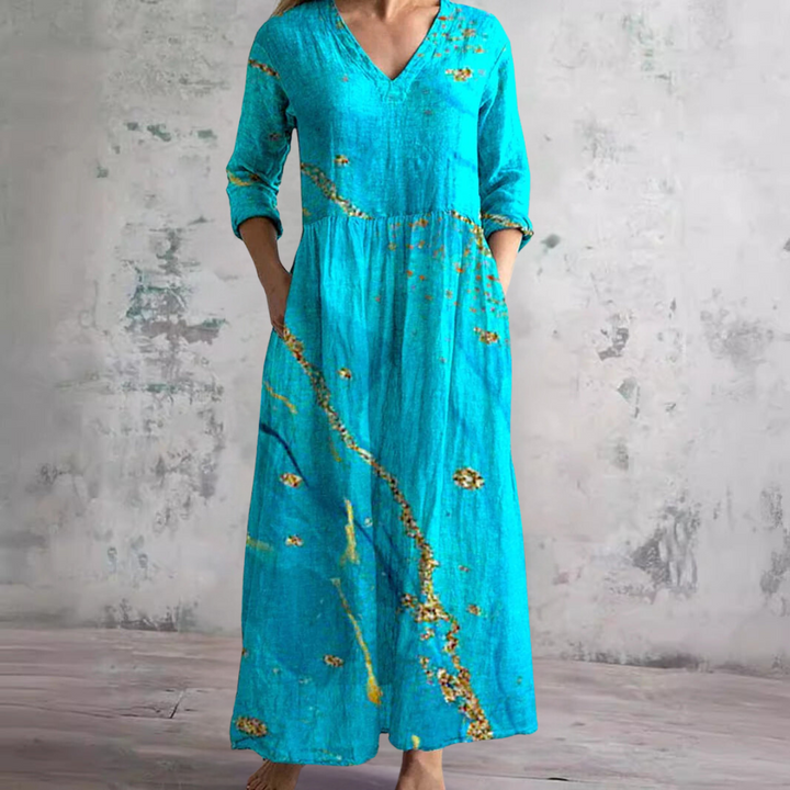 Ivoire - Robe Maxi Boho à Imprimé Floral