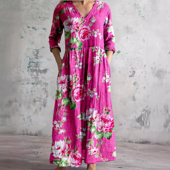 Ivoire - Robe Maxi Boho à Imprimé Floral
