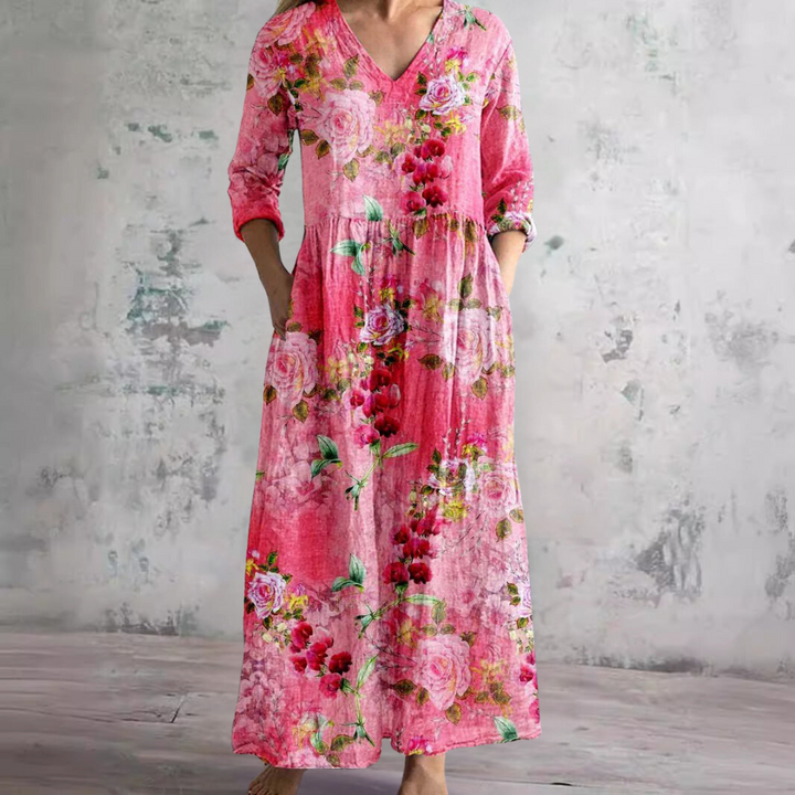 Ivoire - Robe Maxi Boho à Imprimé Floral