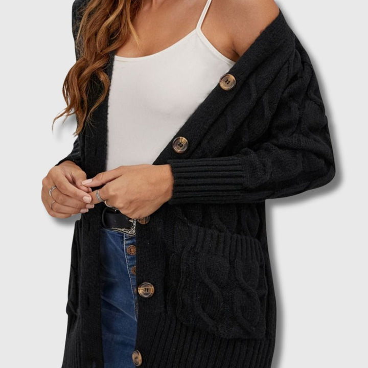 Édith - Cardigan Torsadé Élégant pour Femme