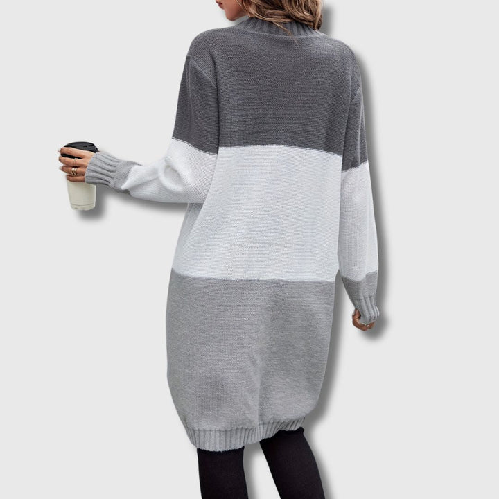 Colette – Cardigan femme à blocs de couleur boutonné Édition limitée