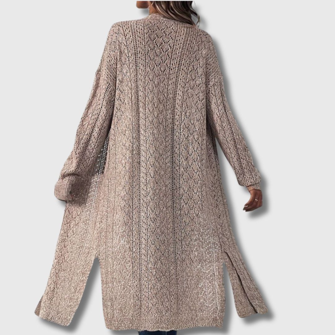 Clotilde - Cardigan Long Ouvert Élégant pour Femme