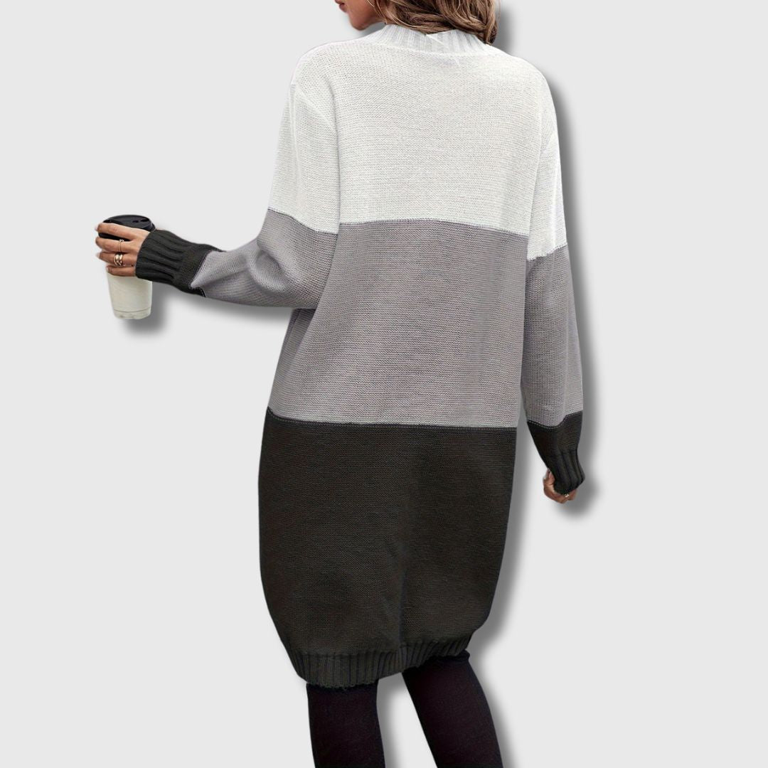 Colette – Cardigan femme à blocs de couleur boutonné Édition limitée