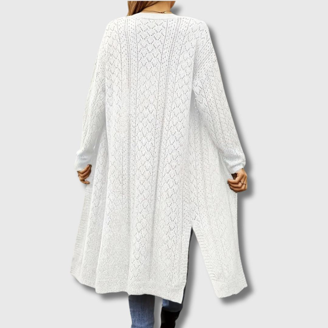 Clotilde - Cardigan Long Ouvert Élégant pour Femme